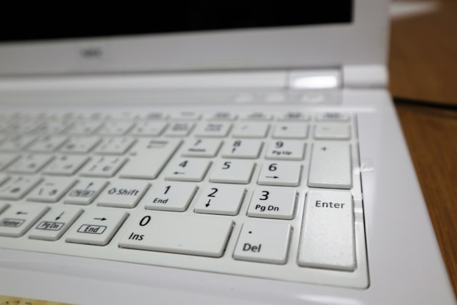 ノートパソコンのキーボード
