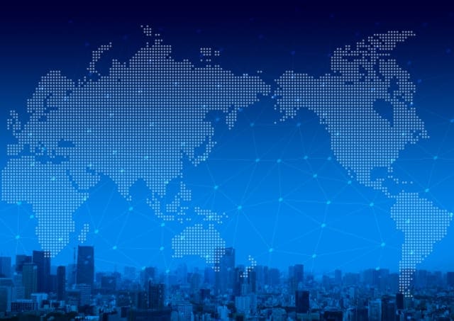 デジタルな世界地図のイメージ