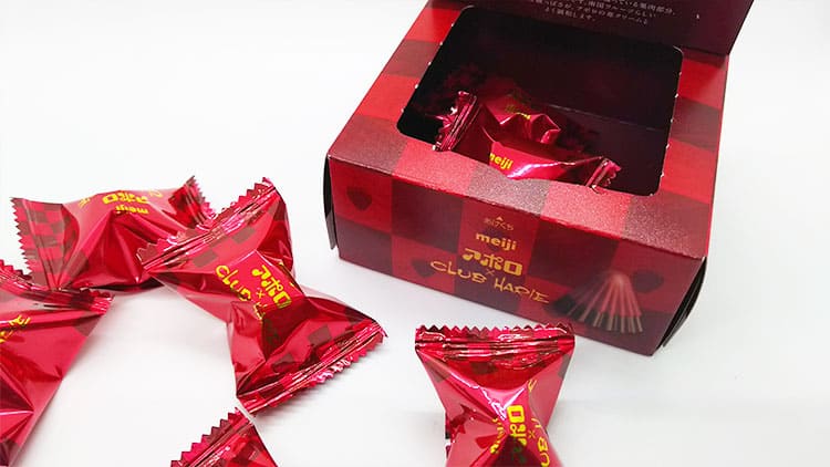 お洒落なパッケーージのアポロチョコレート